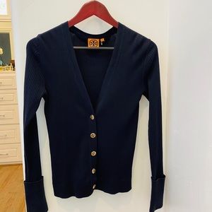 Tory Burch Navy cuff cardigan